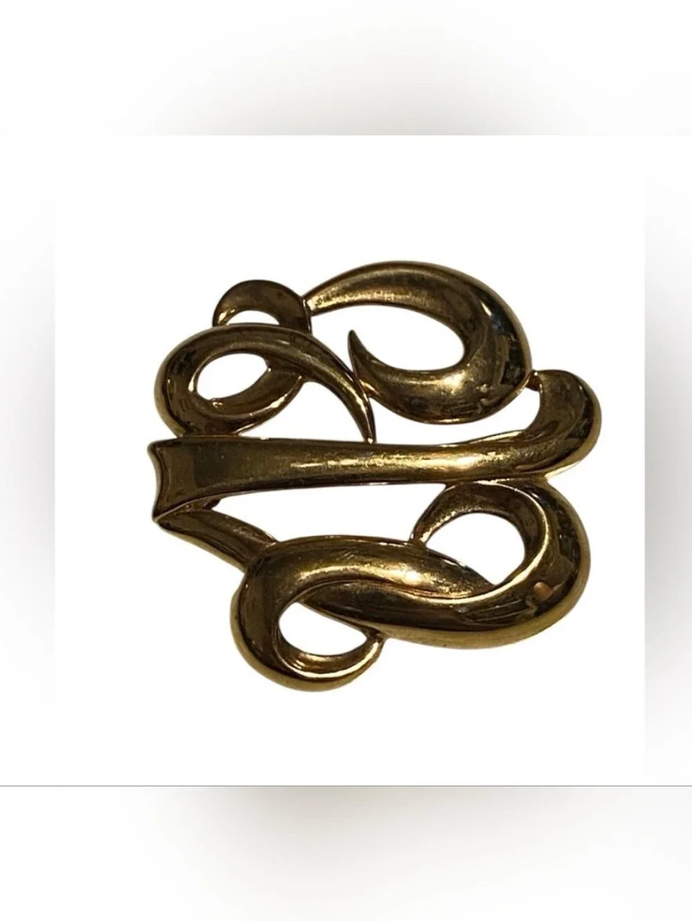 Vintage Gold Tone Signed Monet Pin #6093